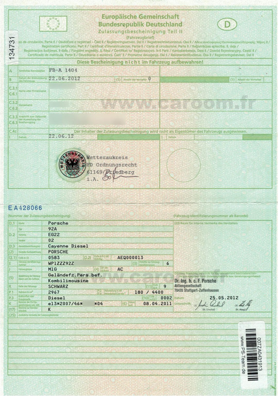 Carte grise véhicule import allemand Carte grise véhicule import allemand